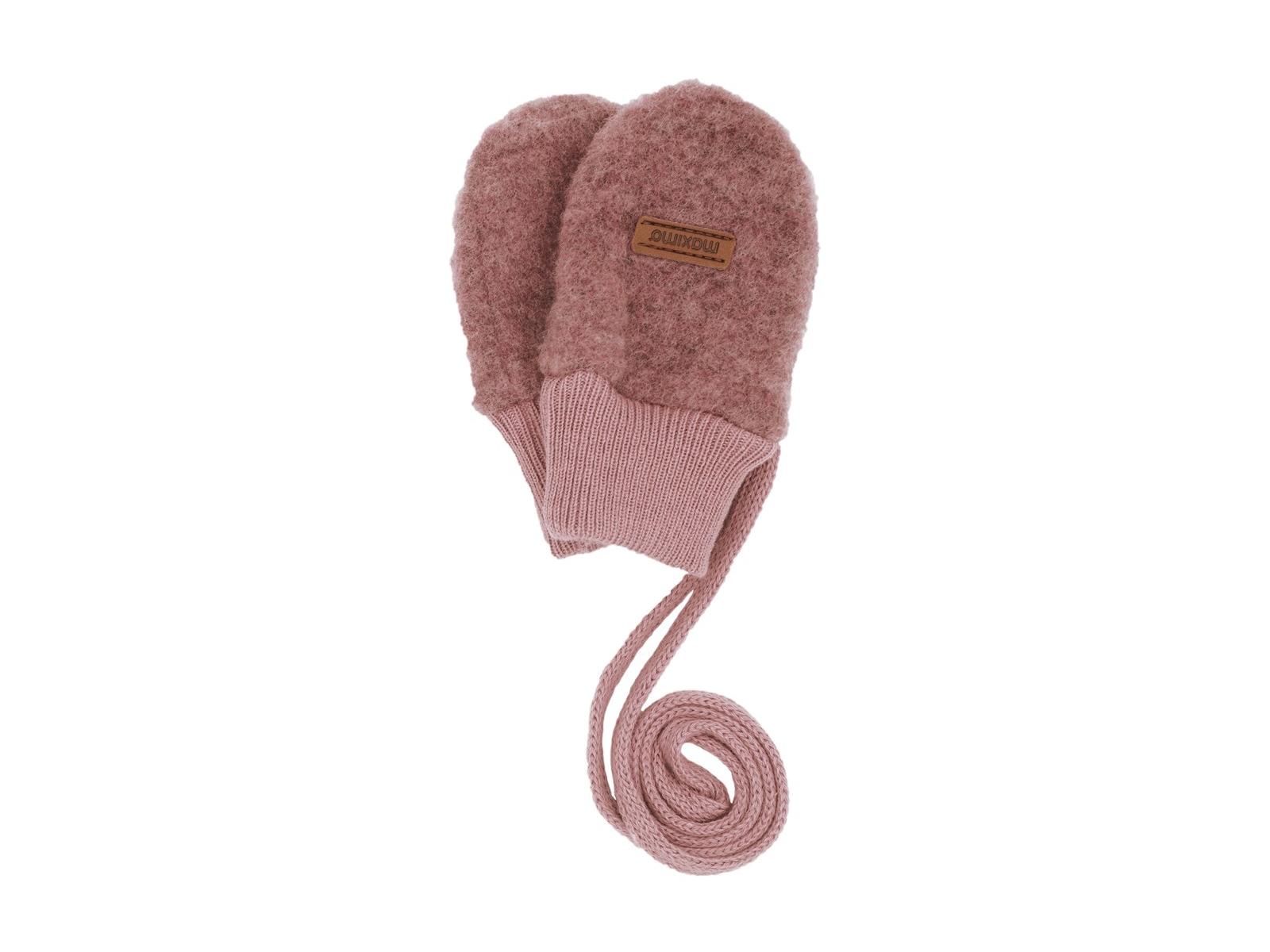 Baby Handschuhe Bio-Schurwolle Fleece heiderose-meliert Gr. 1 (1 Mon.)