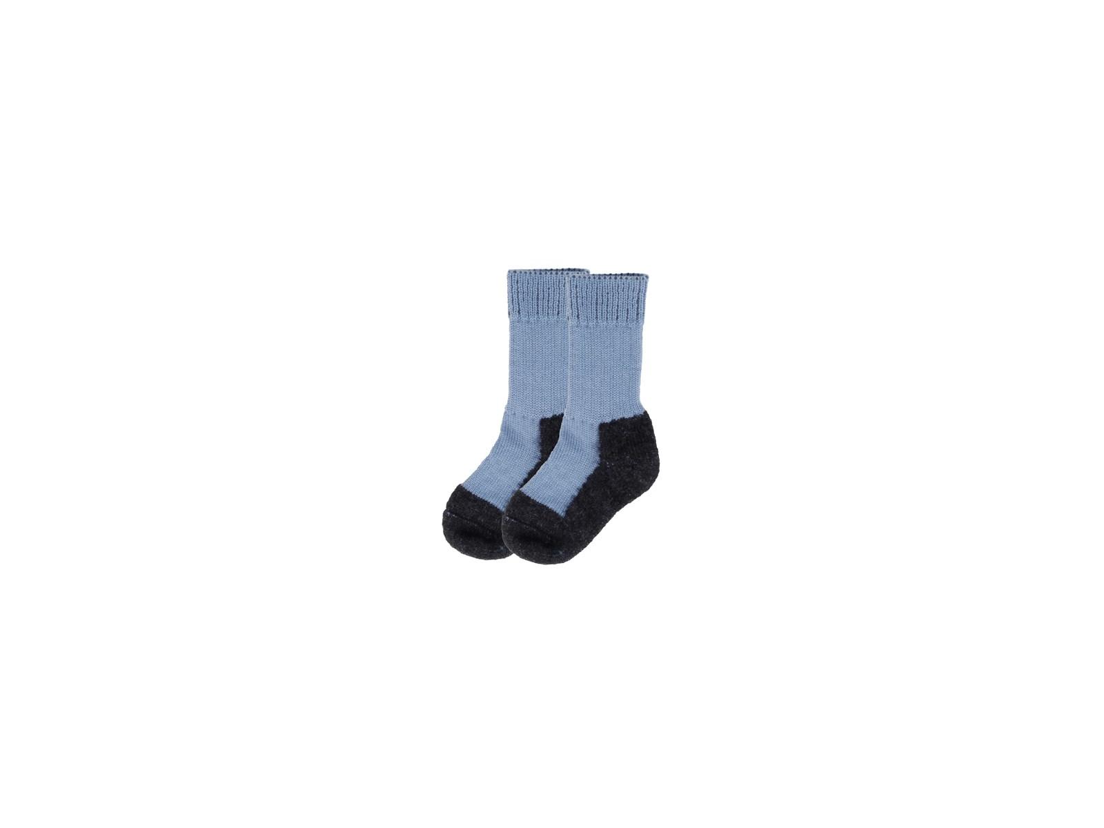 Kinder Trekkingsocke Bio-Schurwolle gewitter-sky Gr. 29-30