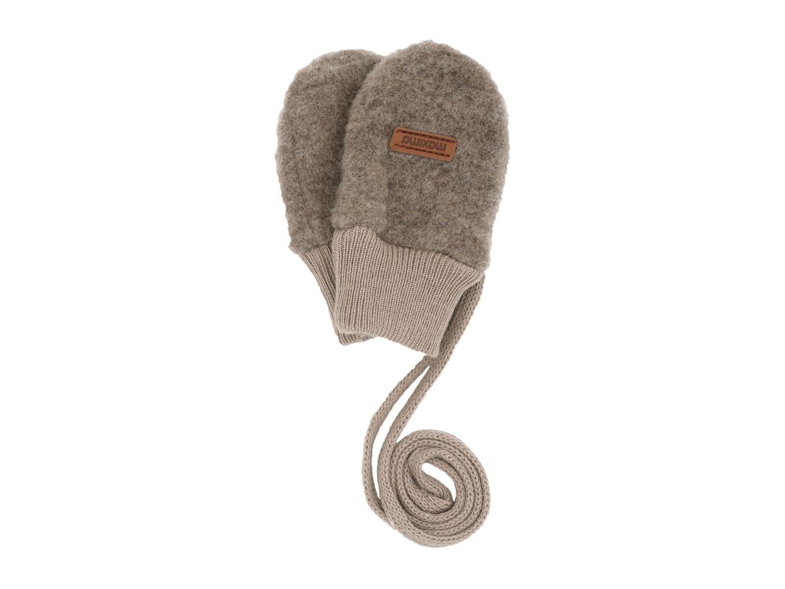 Baby Handschuhe Bio-Schurwolle Fleece braun-meliert Gr. 1 (1 Mon.)