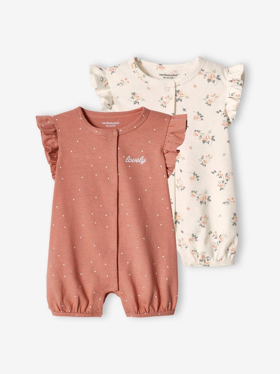 2er-Pack Mädchen Baby Overalls