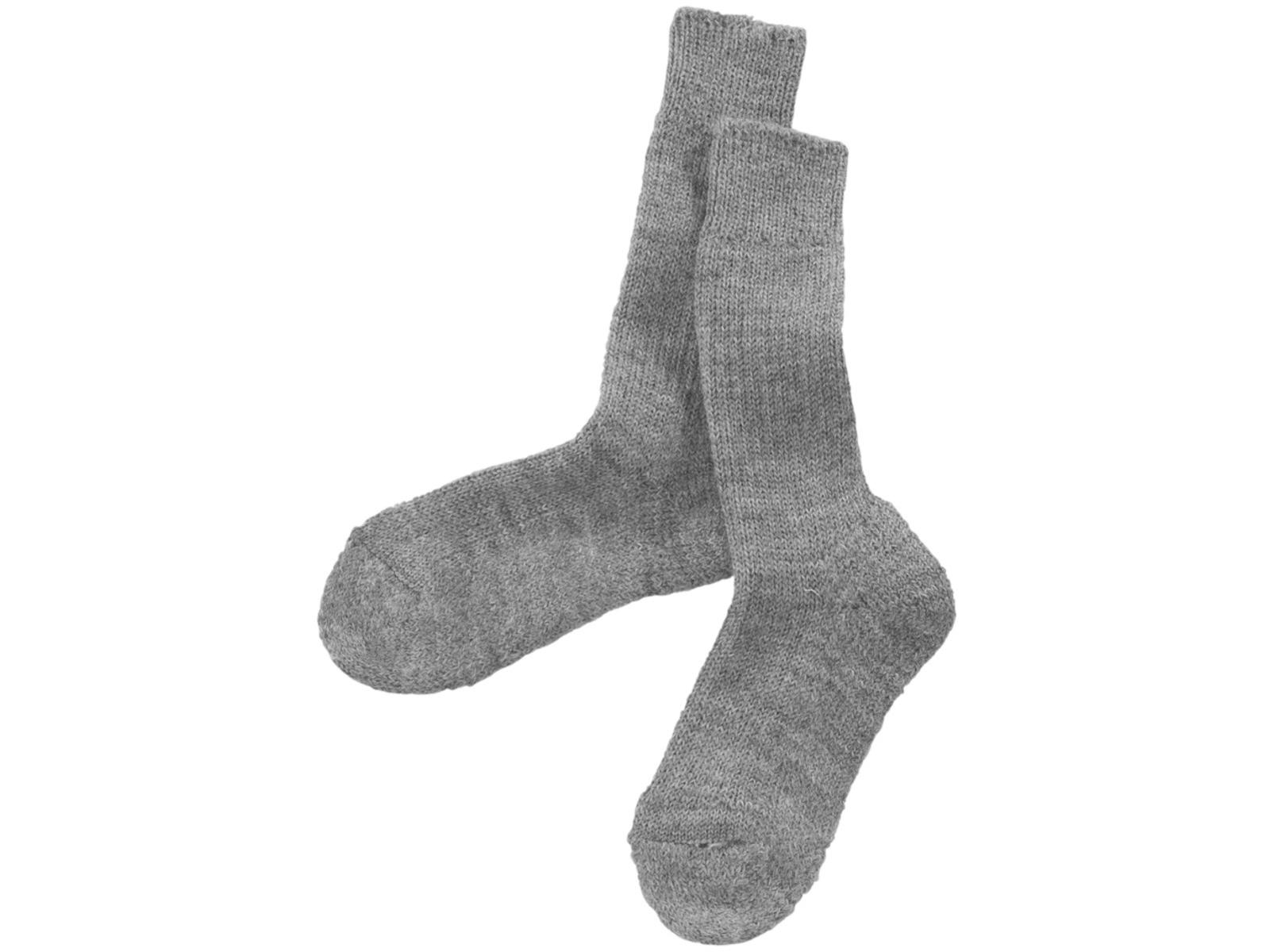 Kindersocken Bio-Schurwolle Plüsch melange-grau Gr.23-24