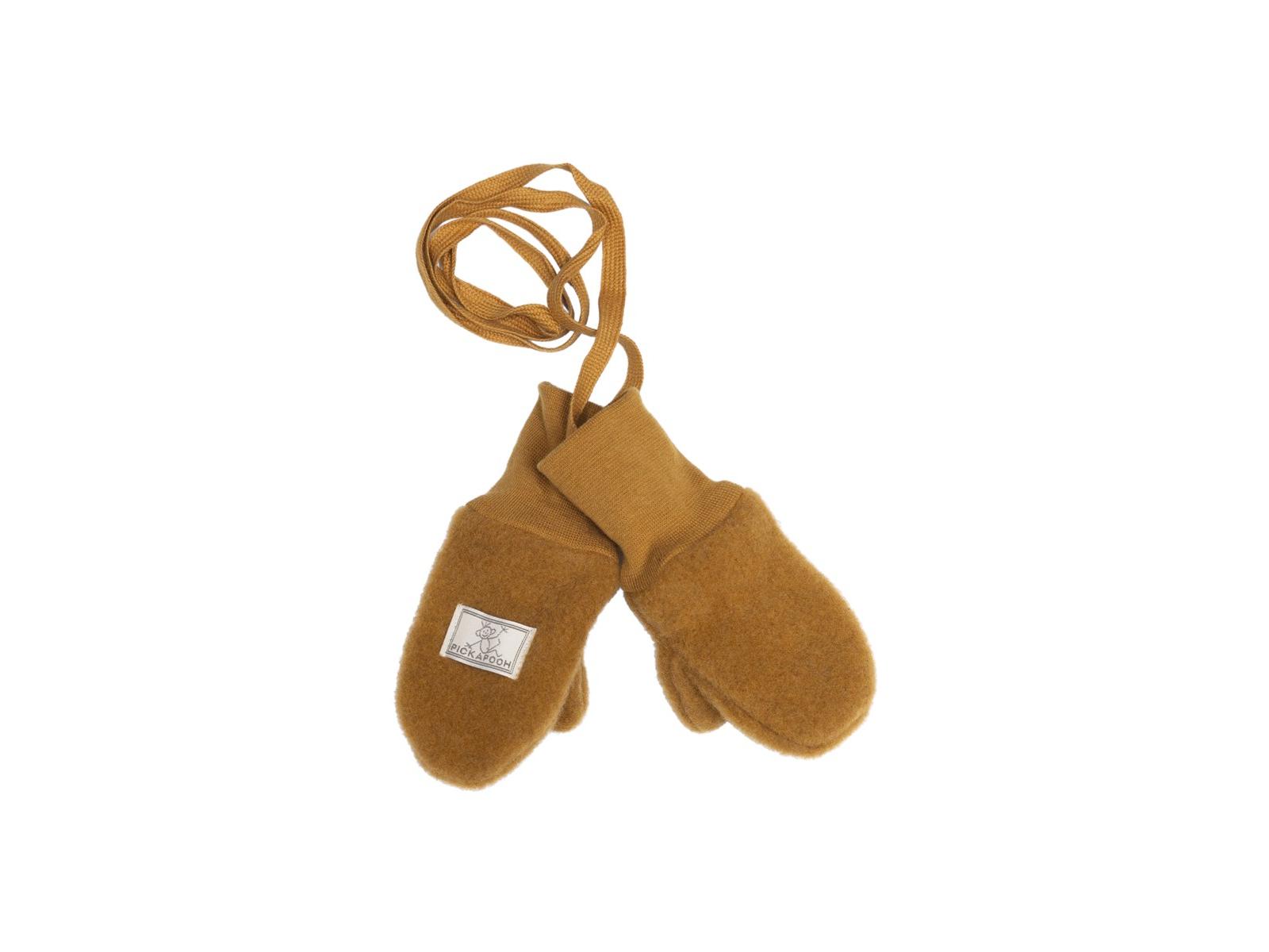 Pickapooh Baby und Kinder Fäustlinge Bio-Schurwolle caramel Gr.2 (bis 2 Jahre)