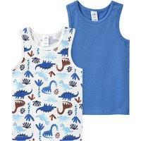 2 Baby Unterhemden mit Dino-Motiv