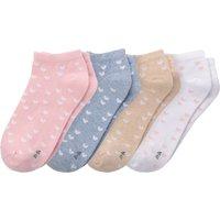 4 Paar Mädchen Sneaker-Socken mit Herzen