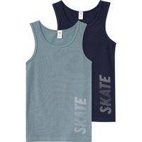 2 Jungen Unterhemden mit Text-Print