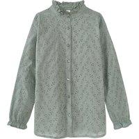 Mädchen Bluse mit Lochstickerei