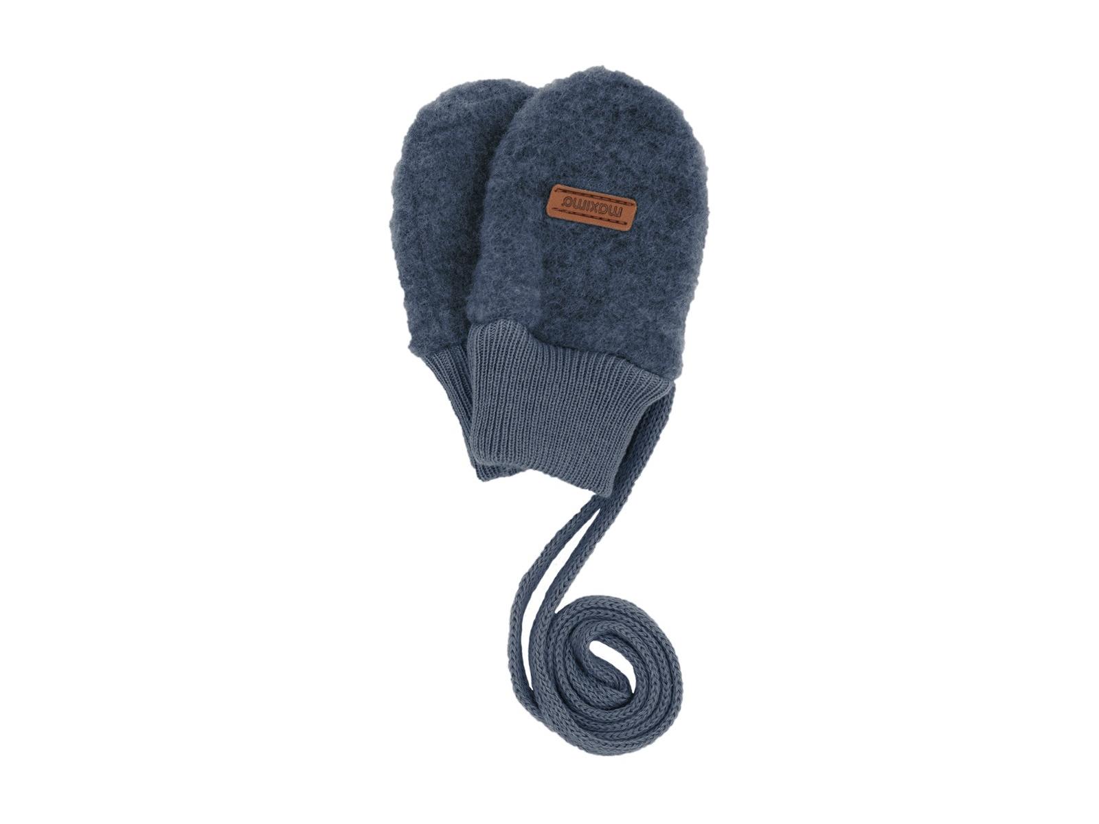 Baby Handschuhe Bio-Schurwolle Fleece jeans-meliert Gr. 1 (1 Mon.)