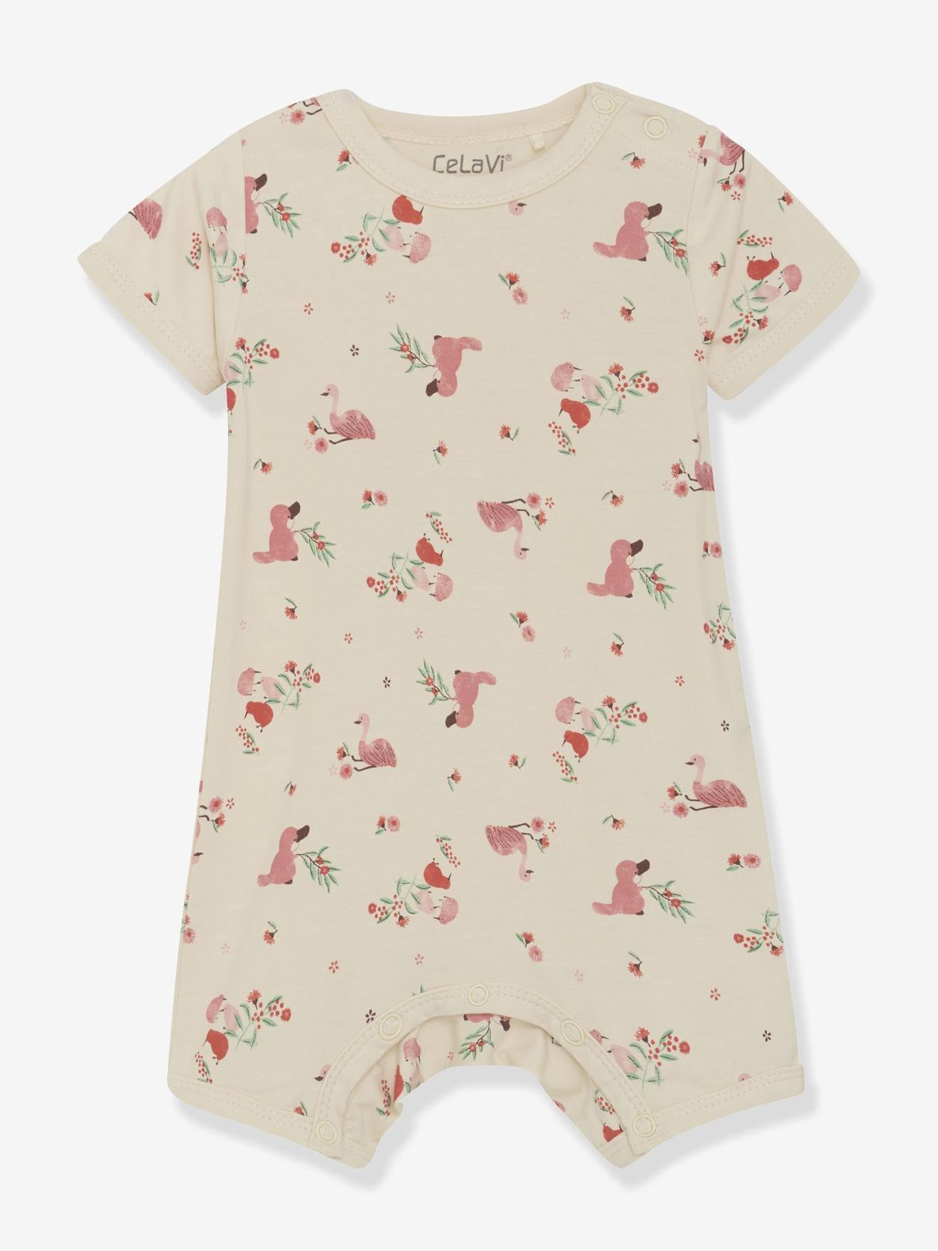 Bedruckter Baby Kurzoverall CeLaVi pudrig